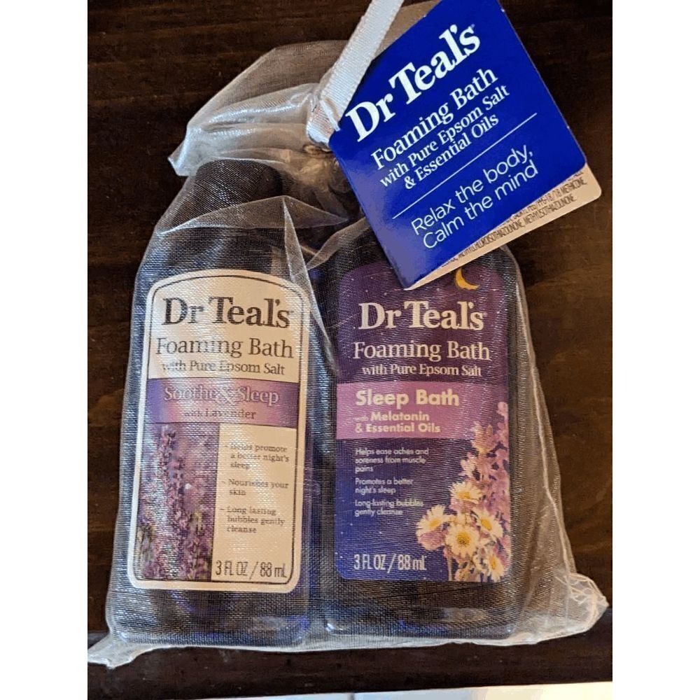 NEW Dr Teal's 2PC Travel Size Foaming Bath, Lavendar, 3 fl oz. each